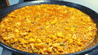 PAELLA de BACALAO con COLIFLOR  Un arroz típico de VALENCIA [upl. by Nylknarf301]