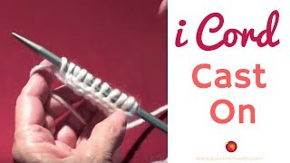 i Cord CastOn Knitting  3 Stitch i Cord Edge [upl. by Elkin]