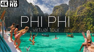 4K Phi Phi island Favorite island of young people from all over the world 🌴 Thailand 🌴 sub [upl. by Ycnaf182]