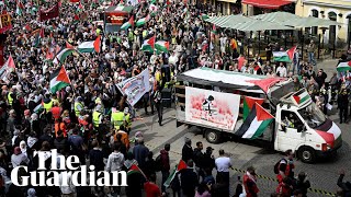 Thousands protest in Malmö against Israel taking part in Eurovision [upl. by Ethelstan]