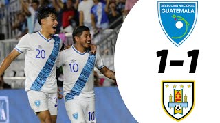 GUATEMALA 🇬🇹 11 URUGUAY 🇺🇾  RESUMEN Y GOLES [upl. by Gnot]