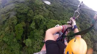 1K Zip line in Costa Rica Monteverde Cloud Forest Wearing my Go Pro Hero2 [upl. by Egbert567]