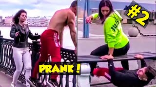 GIRLS REACTING TO CALISTHENICS PRANKS IN PUBLIC 2  Street workout [upl. by Lleraj321]