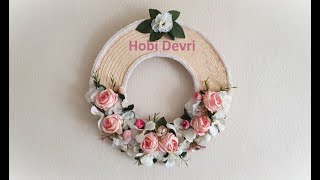 Wall Hanging Door Wreath With Placemat Eski Hasır Supla ile Kolay Kapı Süsü Yapılışı [upl. by Aidroc]