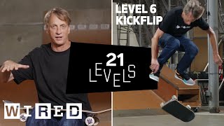 21 Levels of Skateboarding with Tony Hawk Easy to Complex  WIRED [upl. by Nanfa574]