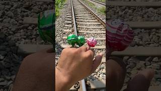 Train vs pops 🍭 train candy lollipop viralvideo short shortsfeed trendingshorts chocolate [upl. by Fanchet]