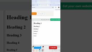 Heading Tags in HTML 🖱️👇html Headingtags [upl. by Farrand]