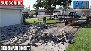 Massive Concrete Driveway Demo amp Setup Part 1 [upl. by Jimmie]