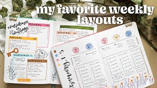 5 easy weekly spread layouts to spice up your bullet journal 🌷 bujo inspiration for beginners [upl. by Acebber56]