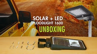 Solar LED Floodlight  Street Light UnBoxing  Solar  LED Floodlight 1600 by Wagan Tech item 8586 [upl. by Marzi604]