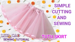 SIMPLE CUTTING AND SEWING TUTU SKIRT [upl. by Bloch]