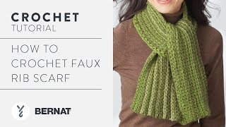 Crochet Faux Rib Scarf [upl. by Artined]