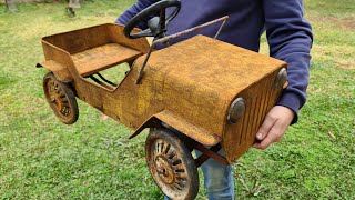 1970 Jeep Pedal Car  Restoration Abandoned Old Rusty Car [upl. by Nwahsauq]