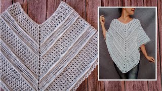 Blusa a crochet con cuello en V para mujer ¡SÚPER FÁCIL y paso a paso [upl. by Felic]