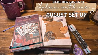 PLAN WITH ME  August reading journal set up  ✨📚🍁 autumn bookish vibes ✨📚🍁 [upl. by Ahsilra211]