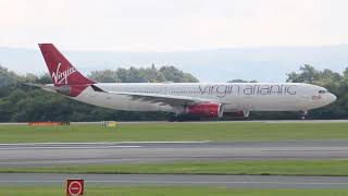 VIRGIN ATLANTIC A350 TAKEOFF MANCHESTER AIRPORT [upl. by Eiromem386]