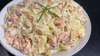 Recette EXPRESS 💥 Les TAGLIATELLES AU SAUMON avec une DÉLICIEUSE sauce ONCTUEUSE 🍲 [upl. by Akemehs]