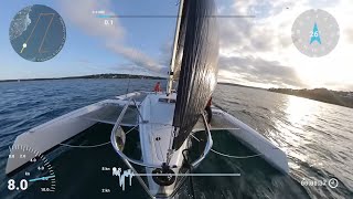 Light Wind Racing a Corsair 760 Trimaran [upl. by Olnay]