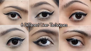 6 Different Eyeliner Looks  EASY Eyeliner Tutorial for Beginners  How to do eyeliner [upl. by Caassi]