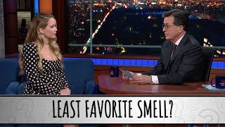 Jennifer Lawrence Takes The Colbert Questionert [upl. by Llenroc]