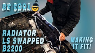 How We Squeezed a Radiator Into This LS Swapped Mazda B2200 [upl. by Raab]