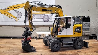 RC Liebherr A918 Compact Wheel Excavator 115 Scale Rototilt R4 tiltrotator [upl. by Narak]