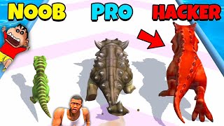 NOOB vs PRO vs HACKE in TREX DINO RUN with SHINCHAN and CHOP [upl. by Naugal]