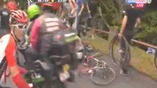 Tour de France Stage 9 Crash  Alexandre Vinokourov David Zabriski Jurgen Van den Broek [upl. by Gilbert]