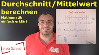 Durchschnitt Mittelwert berechnen  Daten und Zufall  einfach erklärt  Lehrerschmidt [upl. by Ynahpit907]