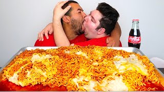 WHY WE CANT BREAK UP • SPICY CHEESY FIRE NOODLES • Mukbang amp Recipe [upl. by Godewyn]