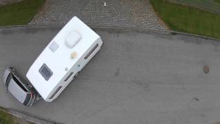 Wohnwagen rangieren vende Campingvogn turn caravan around [upl. by Htebarual]