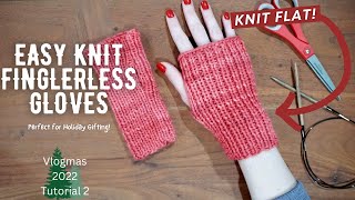 KNIT FLAT Quick amp Easy Fingerless Gloves  Free Tutorial and Free Pattern  Knitting House Square [upl. by Assitruc958]