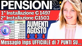 🔴 URGENTE❗️AUMENTI PENSIONI AGOSTO 👉 CIRCOLARE INPS IN 7 PUNTI IMPORTI CEDOLINI INVIALIDI TABELLE❗️ [upl. by Layap1]