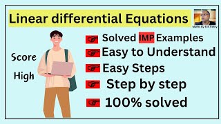 Linear differential equations of first order and integrating factor solve first order linear DE [upl. by Neelrac]