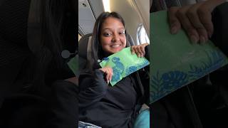 Free goodies in FLIGHT😍dekho kya kya mila flight goodies [upl. by Aeriell]