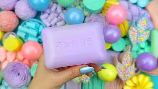 Soap boxes with glitter foamampstarch★Clay cracking★Cutting soap cubes ★4K★ [upl. by Ecnal]