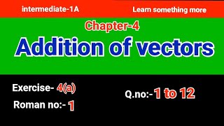 Qno1 to 12Roman no1exercise4achapter4Addition of vectorsintermediate1A202324 [upl. by Amleht]