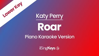 Roar  Katy Perry  Piano Karaoke Instrumental  Lower Key [upl. by Hadik413]