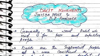 Dalit movementsjyotiba phule and BR Ambedkar dalit movements modern history handwritten notes [upl. by Rrats82]