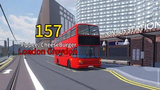 Roblox Driving London Croydon  Bus Route 157 On Trident ZF [upl. by Tezzil]