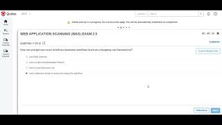 Qualys Web Application Scanning WAS Updated Exam 20 Live Question amp Answers  Passed  qualy [upl. by Zinck168]