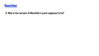 Who is the narrator of Niemöllers quote supposed to be [upl. by Dnomayd366]