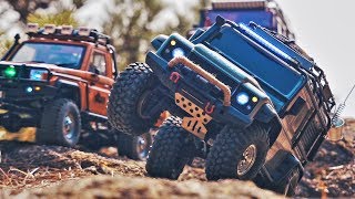 Traxxas TRX4 Defender amp rc4wd LC70 mountain Adventure [upl. by Nariko]