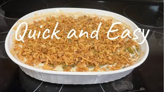 Basic Green bean casserole using campbell’s cream of mushroom soup [upl. by Llerrod]