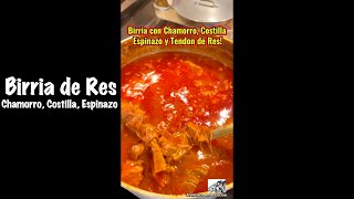 Birria de Res con Chamorro Costilla Espinazo y Tendon [upl. by Aibar96]