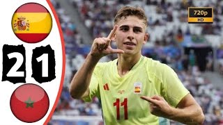 Spain Vs Morroco 21 Highlights  Paris Olympics Semifinal Highlights  Rahimi Goal [upl. by Uwkuhceki]