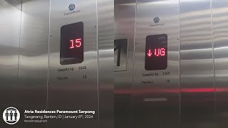 2x ThyssenKrupp Traction Lifts  Elevators  Atria Residences Paramount Serpong Tangerang Banten [upl. by Ailisec403]