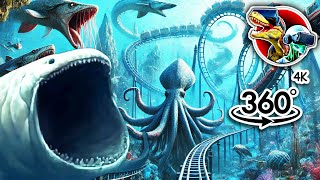 360° Sea Monsters Roller Coaster with Bloop  360 video 4K [upl. by Eetnwahs]