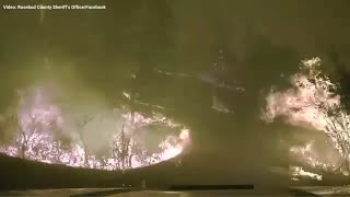 Deputies Dashcam Captures Fierce Wildfires Rosebud Montana [upl. by Fianna]