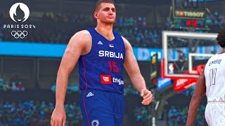 Jokic Takeover  NBA 2K24 Olympics Mode  USA vs Serbia Exhibition Full Gameplay [upl. by Koorb47]